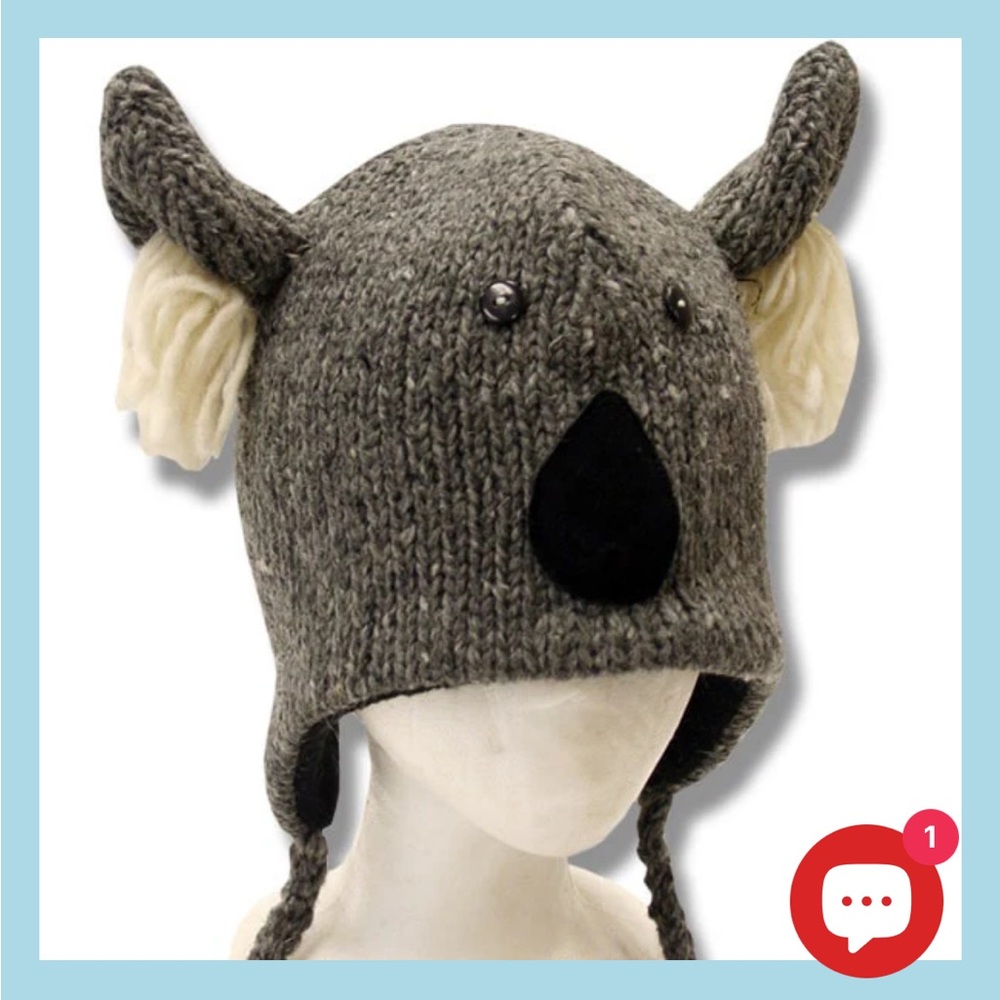 Children’s wool koala winter hat